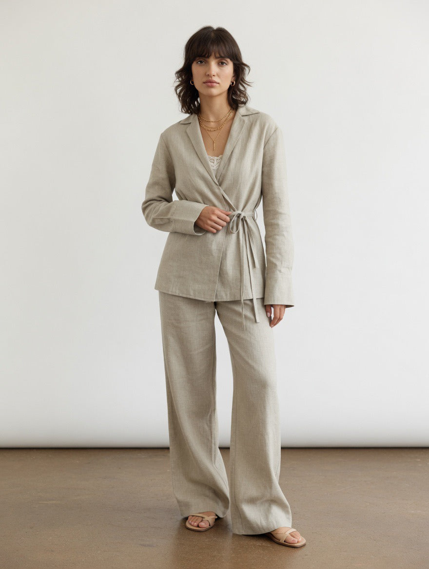 Beige Timeless Linen set