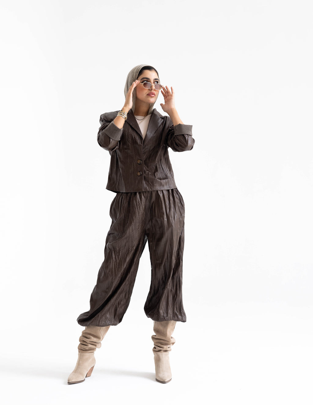 Leather Crinkle Set (Olive)