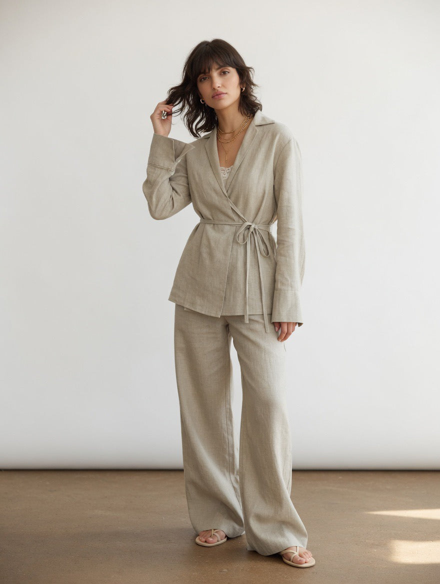 Beige Timeless Linen set