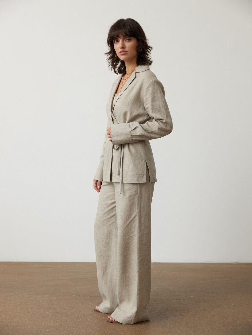 Beige Timeless Linen set