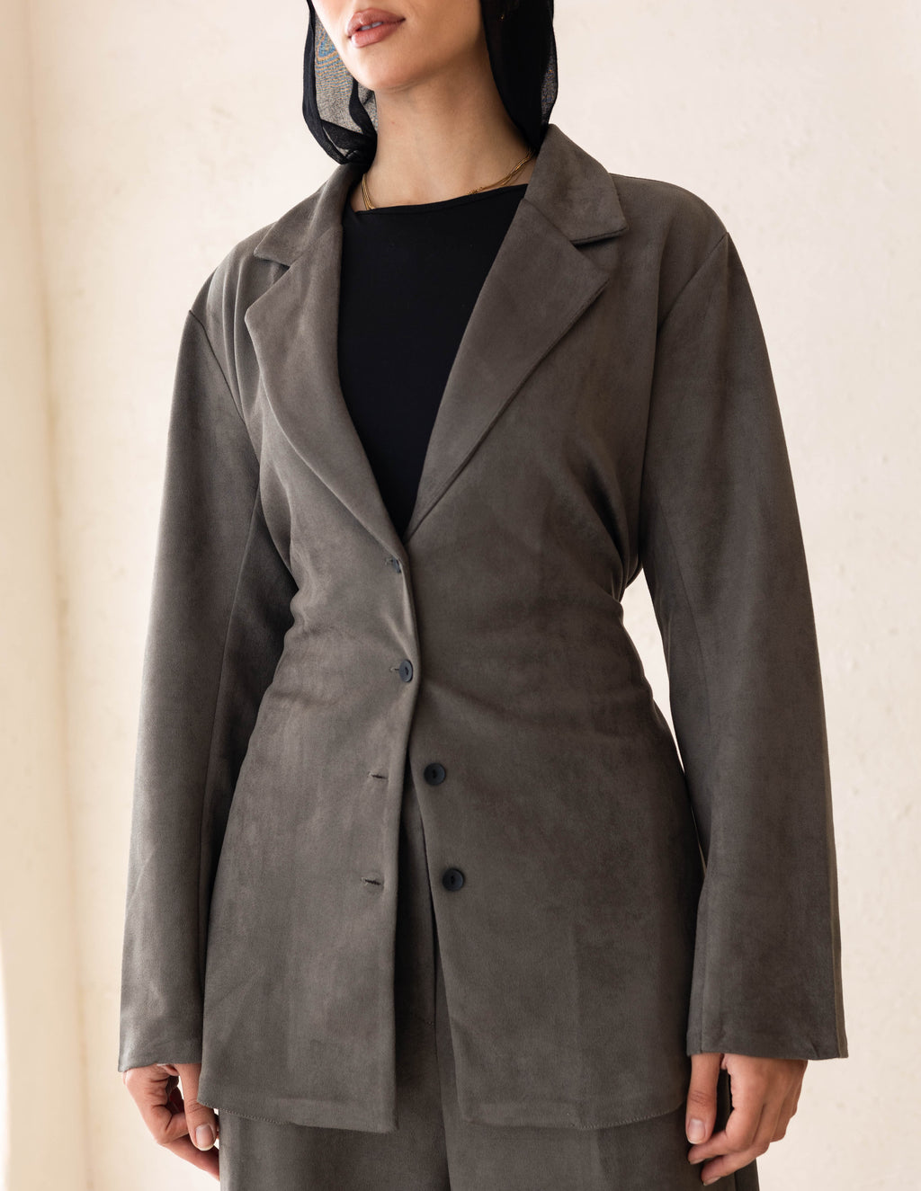 Soft suede suit (Dark Olive)