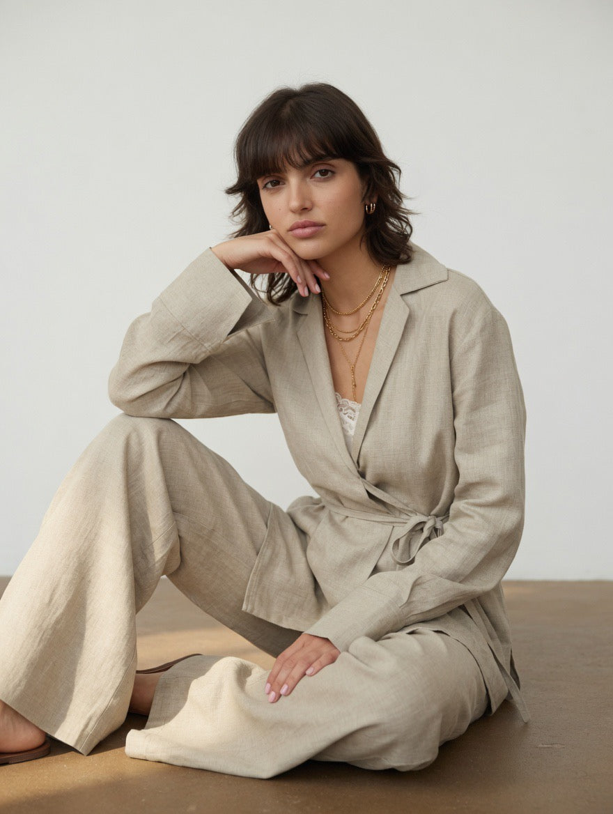 Beige Timeless Linen set