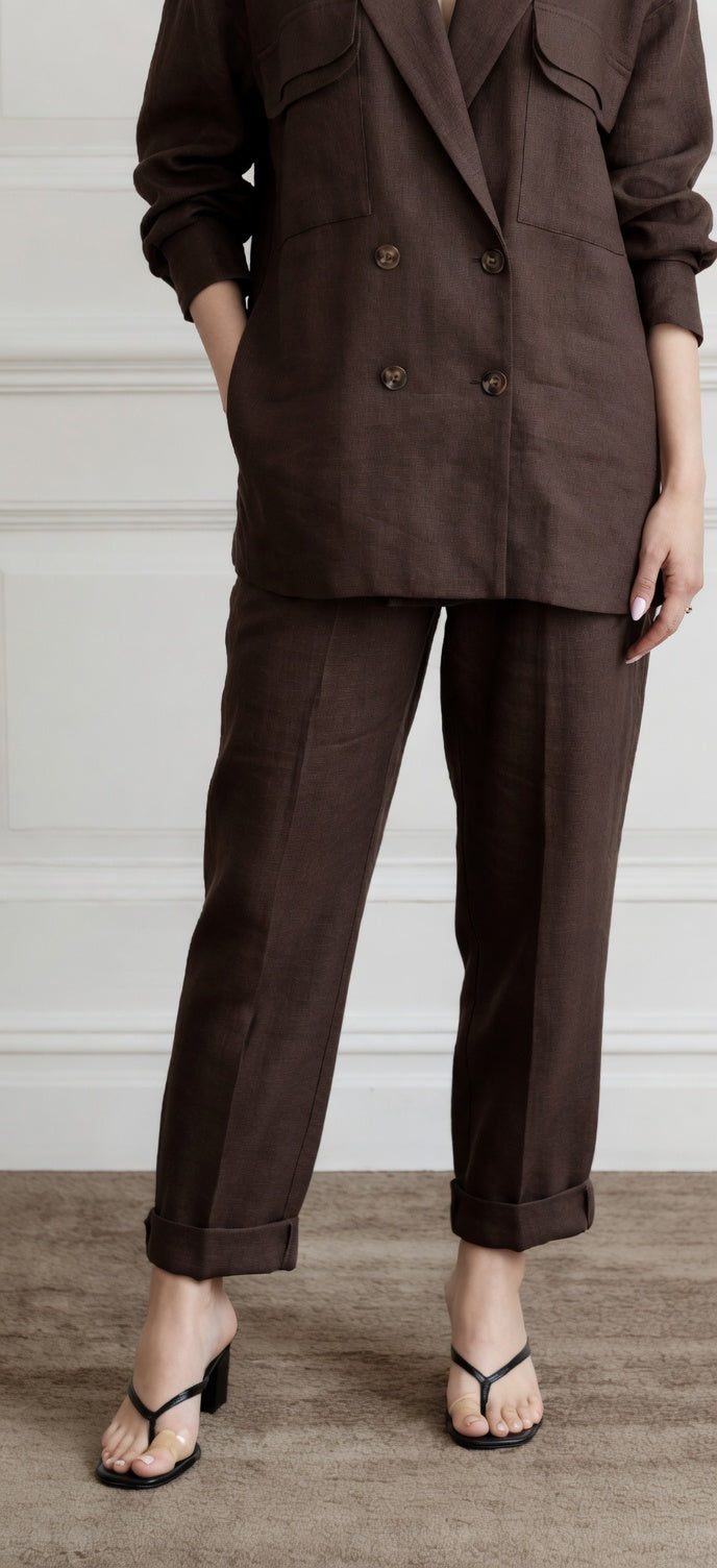 The Power linen set ( Brown)