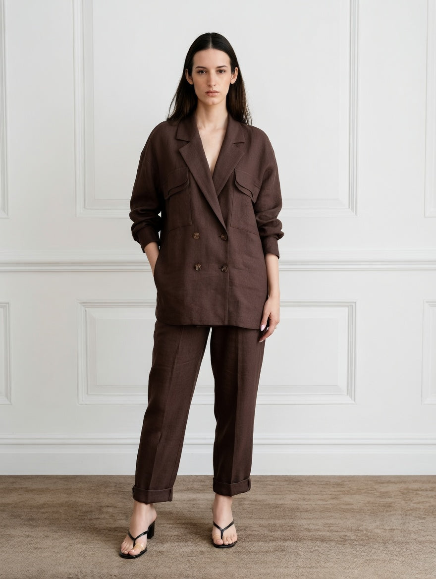 The Power linen set ( Brown)