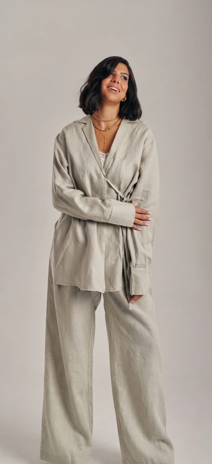 Beige Timeless Linen set