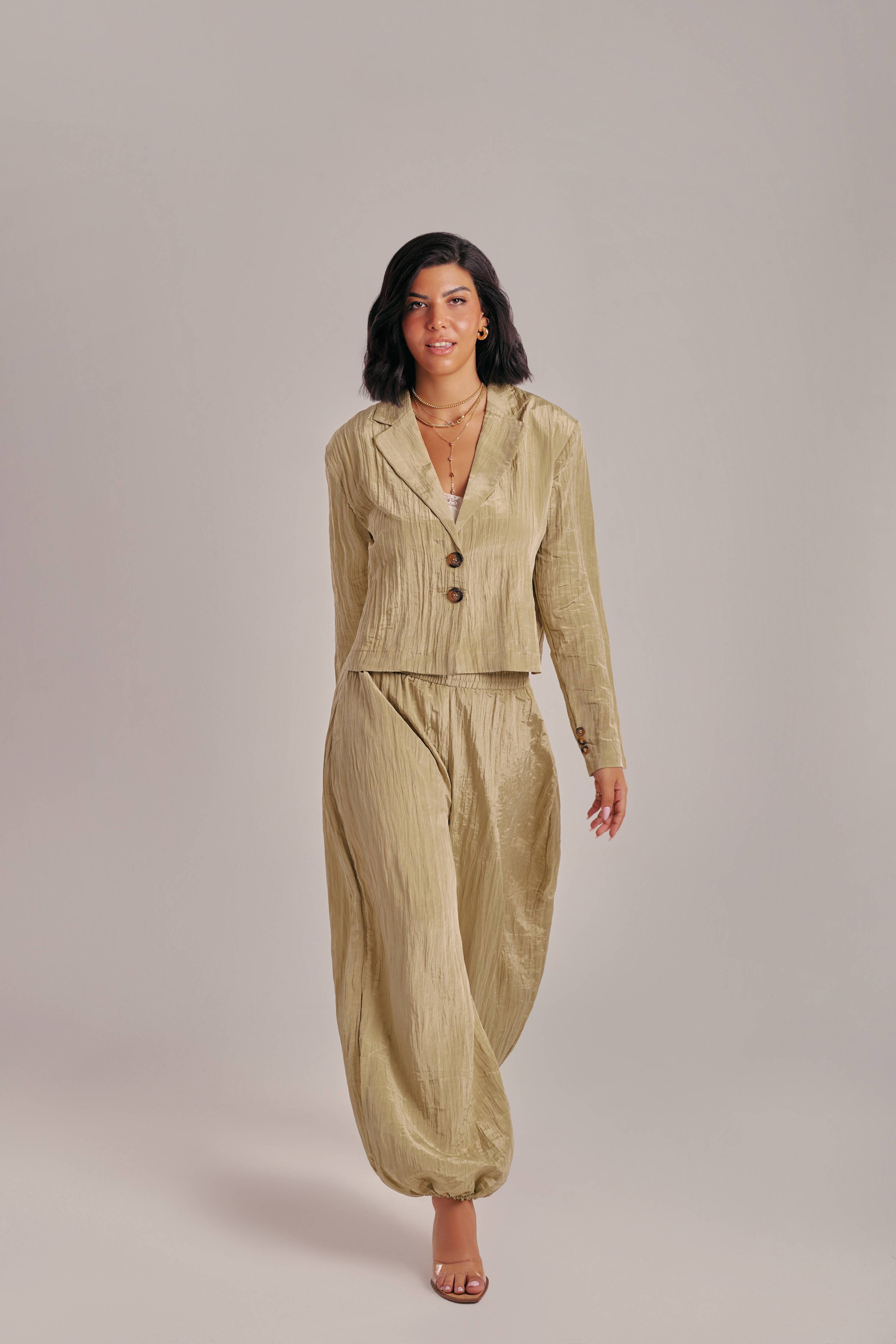 Summer Crinkle Cuffed Set